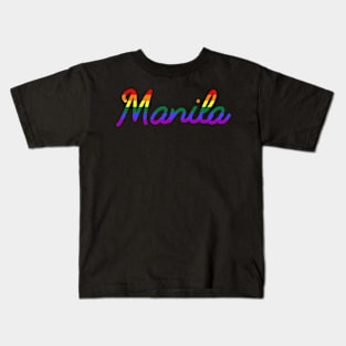 Manila Pride march LGBT Rainbow Flag Kids T-Shirt